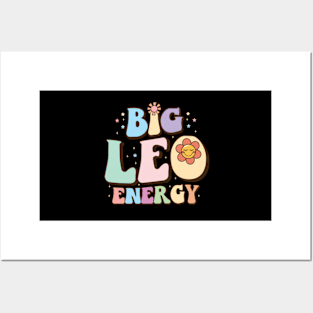 Retro groovy big leo energy Leo Zodiac Sign astrology July August Birthday Leo Posters and Art